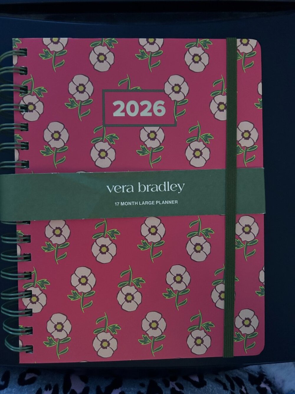 Vera Bradley 2026 Large 17-Month Planner in the Tiny Poppies Pattern